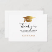 大学院金ゴールドタッセルエレガント感謝していの頭 サンキューカード (正面/裏面)