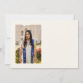 大学院金ゴールドネイビーフェイクフォイルフラットサンキューカード サンキューカード (裏面)