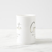 大学院金ゴールドモダン紙吹雪書道台本P ボーンチャイナマグカップ (正面)