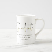 大学院金ゴールドモダン紙吹雪書道台本P ボーンチャイナマグカップ (右)