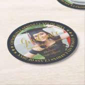 大学院金ゴールド写真丸紙コースター ラウンドペーパーコースター (アングル)