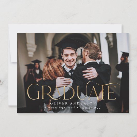 大学院金ゴールド写真水彩植物フローラ 案内状 (正面)