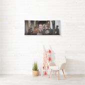 大学院金ゴールド写真水彩植物フローラ 横断幕 (インサイチュ)