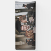 大学院金ゴールド写真水彩植物フローラ 横断幕 (縦)