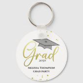 大学院金ゴールド卒業スクリプトパーティー キーホルダー (裏面)