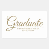 大学院金ゴールド台本学年エレガント 長方形シール (正面)