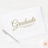 大学院金ゴールド台本学年エレガント 長方形シール (封筒)