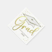 大学院金ゴールド書道の卒業上限 スタンダードカクテルナプキン (角)