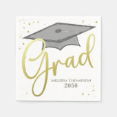 大学院金ゴールド書道の卒業上限 スタンダードカクテルナプキン (正面)