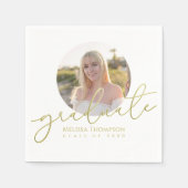 大学院金ゴールド書道ミニマリスト写真 スタンダードカクテルナプキン (正面)