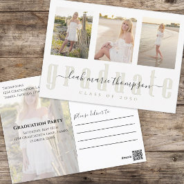 大学院金ゴールド書道台本フォトコラージュ ポストカード