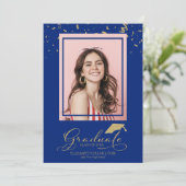 大学院金ゴールド紙吹雪大学院発表写真 案内状 (スタンド正面)