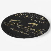 大学院金箔卒業パーティーブラック ペーパープレート (アングル)