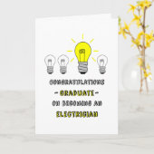 大学院電気技師 – あなたは明るい電球！ カード (黄色い花)