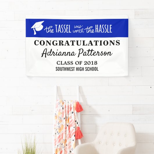 大学院青タッセルは面倒を見る価値があった 横断幕 (インサイチュ)