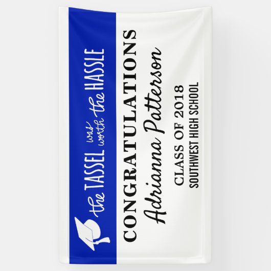 大学院青タッセルは面倒を見る価値があった 横断幕 (縦)