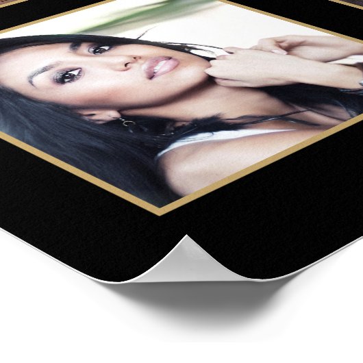 大学院15写真コラージュ手書きスクリプトブラック ポスター (角)