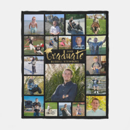 大学院19写真金ゴールドブラシタイポグラフィあなたの色 フリースブランケット