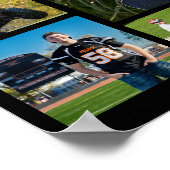 大学院19写真金ゴールドブラシタイポグラフィブラック ポスター (角)