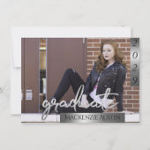 大学院2の写真 |シルバースクリプトブラシの卒業 招待状 (正面)