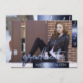 大学院2の写真 |ネイビースクリプトダークブルーのキープサケ 招待状 (正面/裏面)