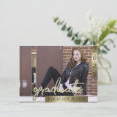 大学院2の写真 |金ゴールドスクリプトエレガントのグラード 招待状 (スタンド正面)