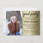 大学院2の写真 |金ゴールドスクリプトエレガントのグラード 招待状 (裏面)