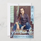 大学院2の写真 |青いスクリプトブクールラシキープサケ 招待状 (正面)