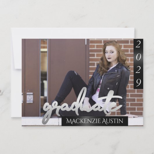 大学院2の写真 | Chic Script シンプル Keepsake 招待状 (正面)