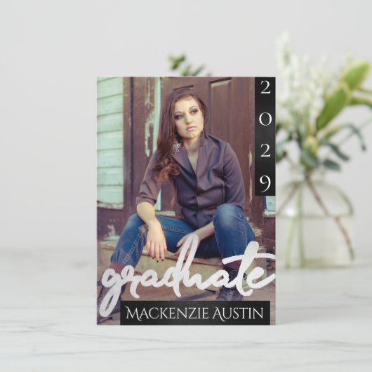 大学院2の写真 | Chic Script シンプル Keepsake 招待状 (スタンド正面)