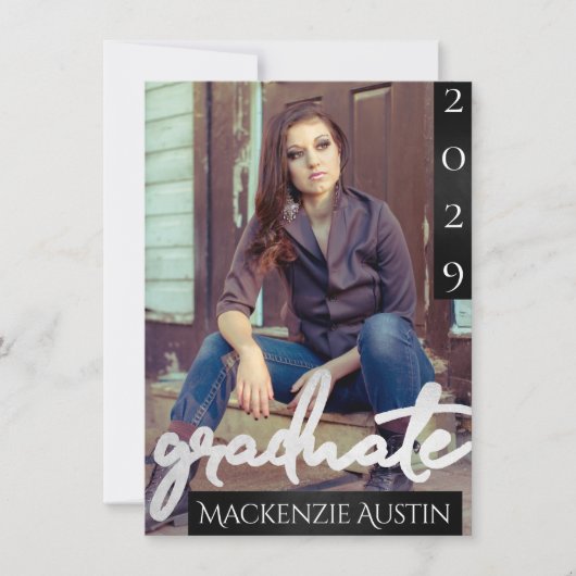 大学院2の写真 | Chic Script シンプル Keepsake 招待状 (正面)