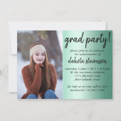 大学院2の写真 | Mint Light Green Brush Keepsake 招待状 (裏面)