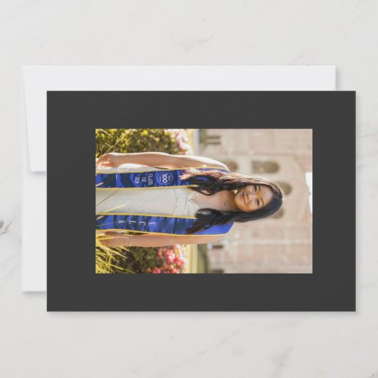 大学院2フォトブラック金ゴールドホイルフェイクサッシ 案内状 (裏面)