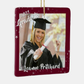 大学院2フォトマルーンのブラシスクリプトスター セラミックオーナメント (右)