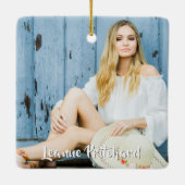 大学院2フォトマルーンのブラシスクリプトスター セラミックオーナメント (裏面)