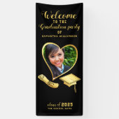 大学院2025年黒金ゴールド卒業へようこそ 横断幕 (縦)