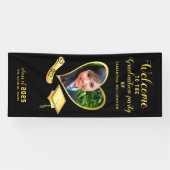 大学院2025年黒金ゴールド卒業へようこそ 横断幕 (横)