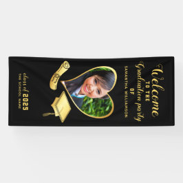 大学院2025年黒金ゴールド卒業へようこそ 横断幕