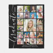 大学院21フォトコラージスクリプトカスタムの色 フリースブランケット (正面)