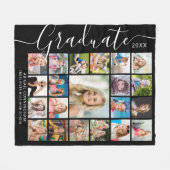 大学院21フォトコラージスクリプトカスタムの色 フリースブランケット (正面(横))