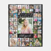 大学院45フォトコラージスクリプトカスタムの色 フリースブランケット (正面)