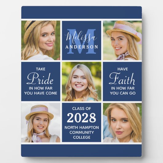 大学院5フォトコラージュ感動的ネイビーブルー フォトプラーク (正面)