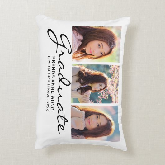 大学院6フォトコラージュ黒モダン文字 アクセントクッション (裏面(縦))