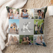 大学院8フォトコラージュと引用文グレー卒業 クッション (ブランケット)