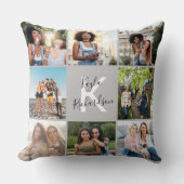 大学院8フォトコラージュと引用文グレー卒業 クッション (正面)