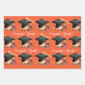 大学院HATギフト格付けパーティーフローラ ラッピングペーパーシート (正面3)