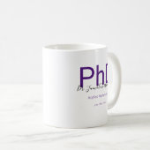 大学院Keepsake Black Purple Name PhD卒業 コーヒーマグカップ (正面右)