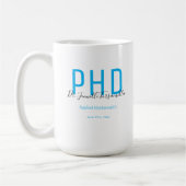 大学院Keepsake Blue Black Name PhD コーヒーマグカップ (左)