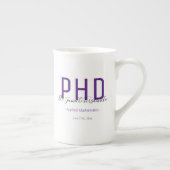 大学院Keepsake Purple Name Degree PhD ボーンチャイナマグカップ (右)