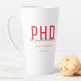 大学院Keepsake Red Black Name Degree PhD カフェラテマグ